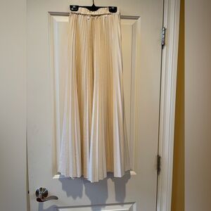 SHEIN Cream Long Pleated Skirt